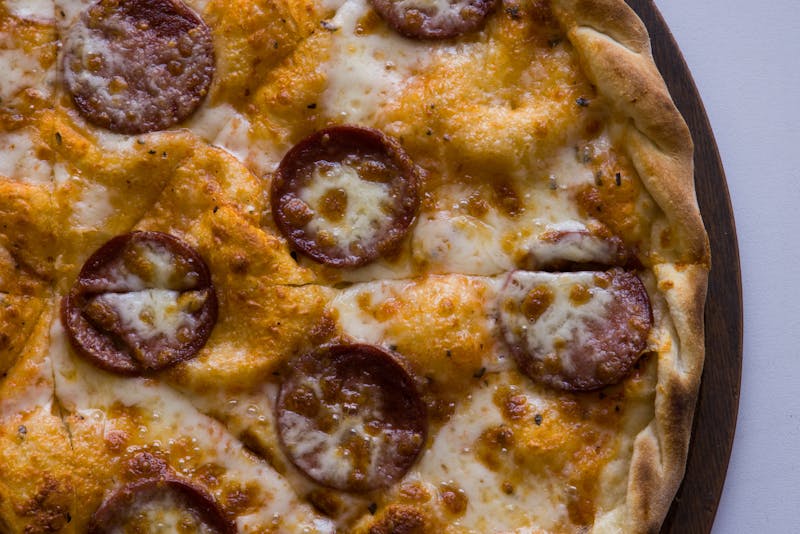 Meat lovers stuffed deep dish pizza