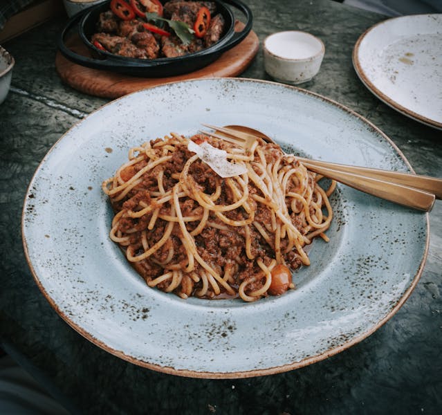 Spaghetti bolognese pasta dish