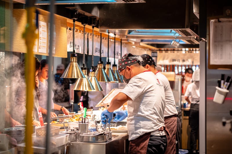 Giordanos team members collaborating in the restaurant